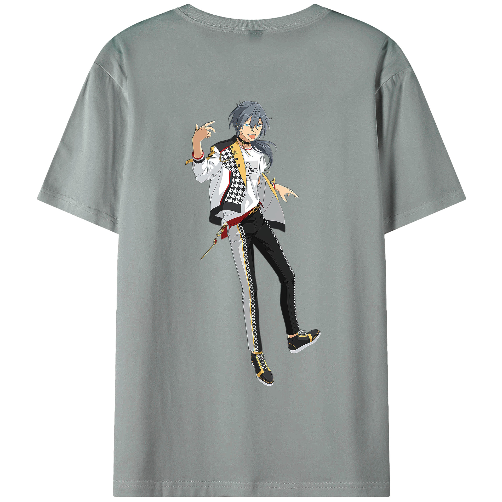 （画像用） あんさんぶるスターズ! Ensemble Stars 綿100％ メンズ半袖Tシャツ（バックプリント） 通気性